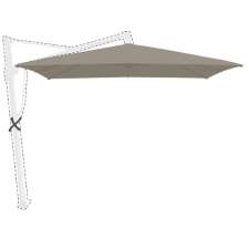 Zweefparasoldoek Glatz Sombrano® - 300x300cm vierkant (151 Ash)