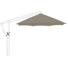 Zweefparasoldoek Glatz Sunwing® C+ - 300cm rond stofklasse 4 (461 taupe)