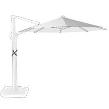 Zweefparasoldoek Platinum Challenger T1 - 350cm rond (White)