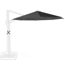 Zweefparasoldoek Platinum Challenger T1 Premium - 350cm rond (Faded black)