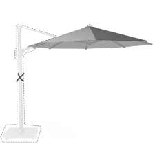 Zweefparasoldoek Platinum Challenger T1 Premium - 350cm rond (Manhattan grey)