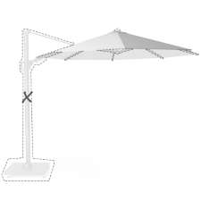 Zweefparasoldoek Platinum Challenger T2 - 350cm rond (White)