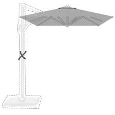 Zweefparasoldoek Voyager T1 - 300x200cm (light grey)