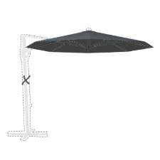 Zweefparasoldoek Rhino - 350cm rond dark grey (polyester)