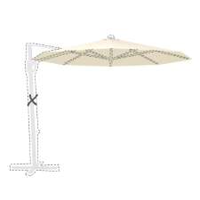 Zweefparasoldoek Rhino - 300cm rond Off-white (polyester)