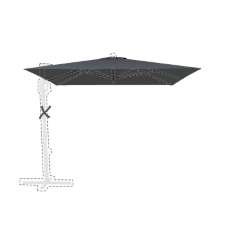 Zweefparasoldoek Rhino - 300x300cm vierkant dark grey (polyester)