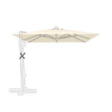 Tweedekans - Zweefparasoldoek Rhino - 300x300cm vierkant Off-white (polyester)