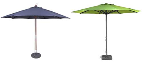 Parasols van hout en aluminium